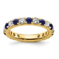 thumbnail image 1 of Auriga Fine Jewelry 14K Yellow Gold Lab Grown Diamond VS/SI GH & Cr Blue Sapphire Eternity Band for Women Size 6, 1 of 6