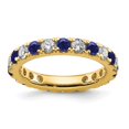 thumbnail image 1 of Auriga Fine Jewelry 14K Yellow Gold Lab Grown Diamond VS/SI GH & Cr Blue Sapphire Eternity Band for Women Size 7, 1 of 6