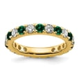 thumbnail image 1 of Auriga Fine Jewelry 14K Yellow Gold Lab Grown Diamond VS/SI GH & Cr Emerald Eternity Band for Women Size 8.5, 1 of 6