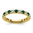 thumbnail image 1 of Auriga Fine Jewelry 14K Yellow Gold Lab Grown Diamond VS/SI GH & Cr Emerald Eternity Band for Women Size 8.5, 1 of 6