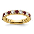 thumbnail image 1 of Auriga Fine Jewelry 14K Yellow Gold Lab Grown Diamond VS/SI GH & Cr Ruby Eternity Band for Women Size 5, 1 of 6