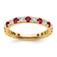 thumbnail image 1 of Auriga Fine Jewelry 14K Yellow Gold Lab Grown Diamond VS/SI GH & Cr Ruby Eternity Band for Women Size 6, 1 of 6