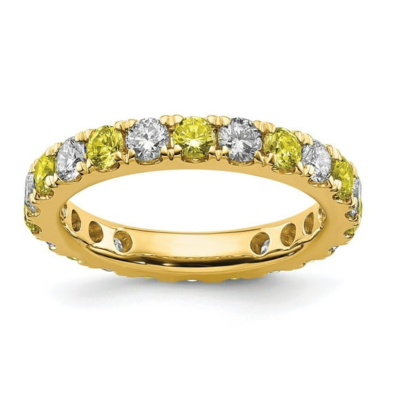 Auriga Fine Jewelry 14K Yellow Gold Lab Grown Diamond VS/SI GH & Cr Yellow Sapphire Eternity Band for Women Size 9