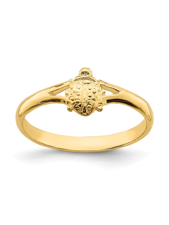 Fine Jewelry 14K Yellow Gold Ladybug Ring Size 1