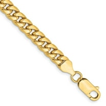 Auriga Fine Jewelry 14K Yellow Gold Men's 6mm Semi-Solid Miami Cuban Chain Bracelet 7"