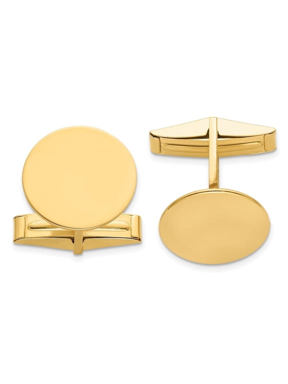 Fine Jewelry 14K Yellow Gold Men's Circular Polished Cuff Links