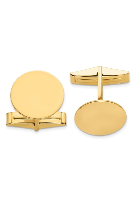 Fine Jewelry 14K Yellow Gold Men's Circular Polished Cuff Links