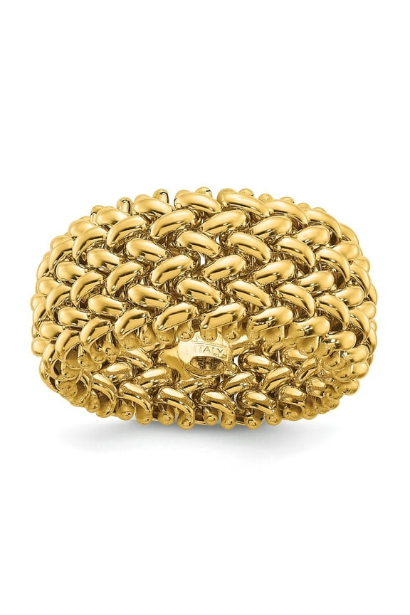 Fine Jewelry 14K Yellow Gold Mesh Ring for Women Size 7.5