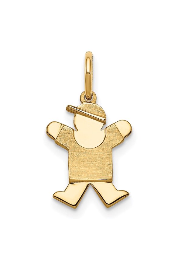 Fine Jewelry 14K Yellow Gold Charm Pendant for Women (L-18mm, W-9mm)