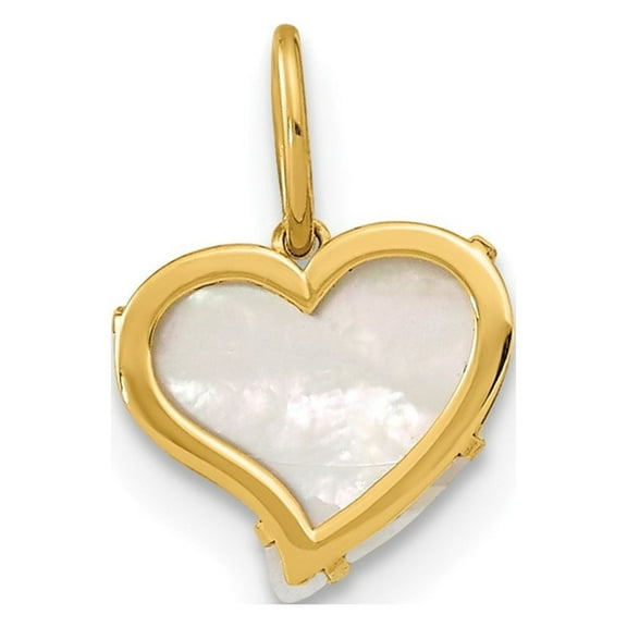 Auriga Fine Jewelry 14K Yellow Gold Mother of Pearl Heart Pendant W - 8mm) for Women