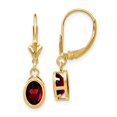 thumbnail image 1 of Auriga Fine Jewelry 14K Yellow Gold Oval Garnet Dangle Earrings for Women (L- 1.07 inch, W- 0.28 inch), 1 of 6