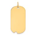 thumbnail image 1 of Auriga Fine Jewelry 14K Yellow Gold Plain 0.009 Gauge Engraveable Dog Tag Notch Disc Charm for Women (L-28mm, W-15mm), 1 of 3