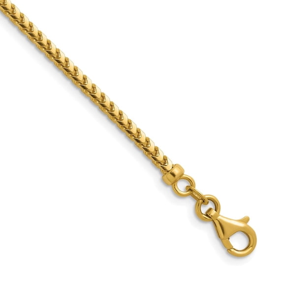 Auriga Fine Jewelry 14K Yellow Gold Polished 2.4 mm Solid Franco Chain Necklace for Women 20"