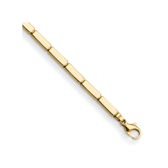 Auriga Fine Jewelry 14K Yellow Gold Polished 4.3mm Rectangular Bar Link 7.5 inch Bracelet for Women