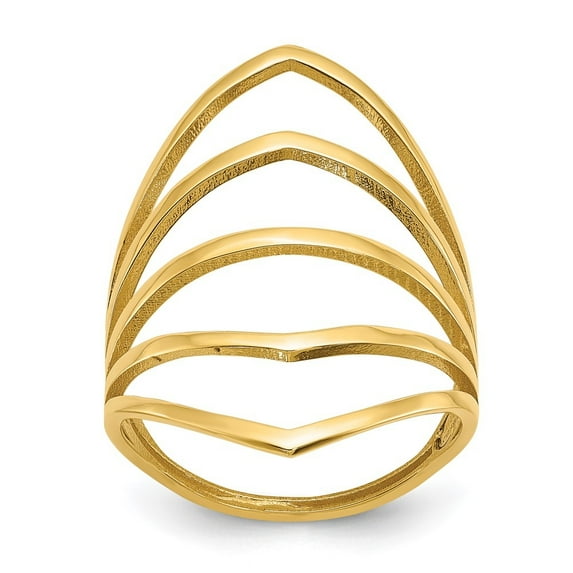 Auriga Fine Jewelry 14K Yellow Gold 5 Bar Ring for Women Size 7