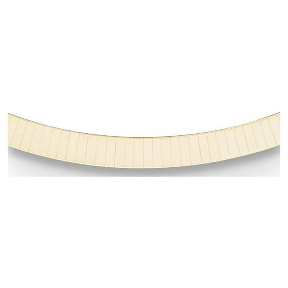 Auriga Fine Jewelry 14K Yellow Gold Polished 6 mm Flat Omega Chain Necklace for Women 18"