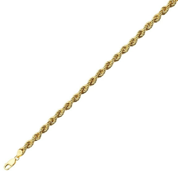 Auriga Fine Jewelry 14K Yellow Gold Polished 6 mm Rope Chain Necklace for Women 18"
