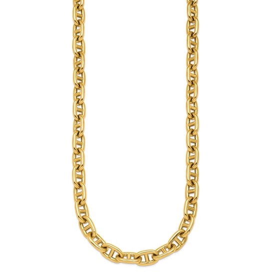 Auriga Fine Jewelry 14K Yellow Gold Polished 8 mm Anchor Link Y-drop Toggle Necklace for Men 24"