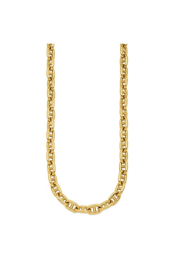 Fine Jewelry 14K Yellow Gold Polished 8 mm Anchor Link Y-drop Toggle Necklace for Men 24"