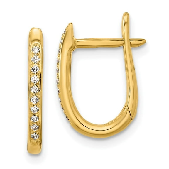 Auriga Fine Jewelry 14K Yellow Gold Diamond Oval Hinged Hoop Earrings for Women