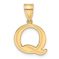 thumbnail image 1 of Auriga Fine Jewelry 14K Yellow Gold Polished Etched Letter Q Initial Pendant for Women (L-21 mm), 1 of 6