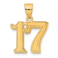 thumbnail image 1 of Auriga Fine Jewelry 14K Yellow Gold Polished Etched Number 17 Pendant for Women, 1 of 3
