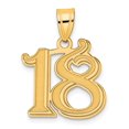 thumbnail image 1 of Auriga Fine Jewelry 14K Yellow Gold Polished Etched Number 18 Pendant for Women, 1 of 3