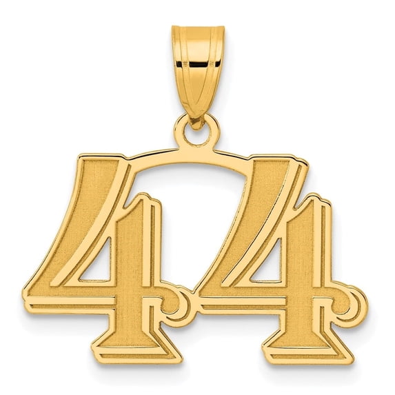 Auriga Fine Jewelry 14K Yellow Gold Polished Etched Number 44 Pendant for Women