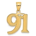 thumbnail image 1 of Auriga Fine Jewelry 14K Yellow Gold Polished Etched Number 91 Pendant for Women, 1 of 3