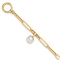 thumbnail image 1 of Auriga Fine Jewelry 14K Yellow Gold Polished FW Cultured Pearl Fancy Link Toggle Bracelet 7.5inch for Women, 1 of 5