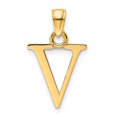 thumbnail image 1 of Auriga Fine Jewelry 14K Yellow Gold Polished Letter V Pendant for Women, 1 of 4