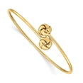 thumbnail image 1 of Auriga Fine Jewelry 14K Yellow Gold Polished Love Knot Flexible Bangle Size 7 for Women, 1 of 6