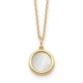 thumbnail image 1 of Auriga Fine Jewelry 14K Yellow Gold Polished Mother of Pearl Circle Necklace for Women 17", 1 of 6