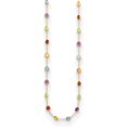 thumbnail image 1 of Auriga Fine Jewelry 14K Yellow Gold Polished Multi-color Gemstone Necklace for Mens 34", 1 of 3