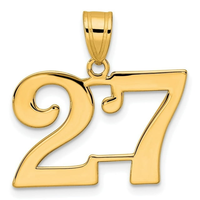 Auriga Fine Jewelry 14K Yellow Gold Polished Number 27 Pendant for Women