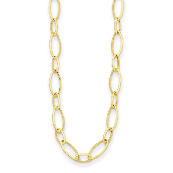 Auriga Fine Jewelry 14K Yellow Gold Polished Oval Link Necklace for Men's 34"