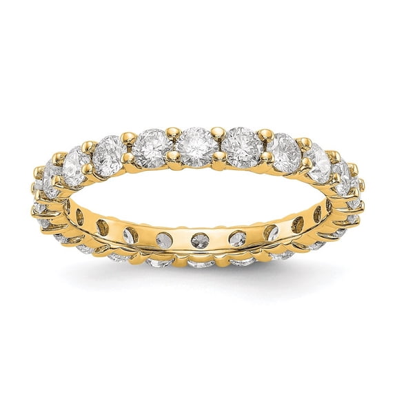 Auriga Fine Jewelry 14K Yellow Gold Size 6.5 Shared Prong 2 carat Diamond Complete Eternity Band for Women