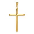 thumbnail image 1 of Auriga Fine Jewelry 14K Yellow Gold Polished Tube Cross Pendant for Women, 1 of 6