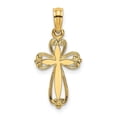 thumbnail image 1 of Auriga Fine Jewelry 14K Yellow Gold Polished and Cut-Out Engraved Cross Charm for Women (Length - 21.2 mm), 1 of 6