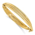 thumbnail image 1 of Auriga Fine Jewelry 14K Yellow Gold Polished and Textured Hinged Bangle for Women, 1 of 6