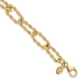 thumbnail image 1 of Auriga Fine Jewelry 14K Yellow Gold Polished and Textured Twisted Link Bracelet 7.5inch for Women, 1 of 5