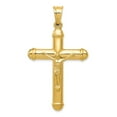 thumbnail image 1 of Auriga Fine Jewelry 14K Yellow Gold Reversible Crucifix /Cross Pendant for Women (L-56 mm,W-31 mm), 1 of 6