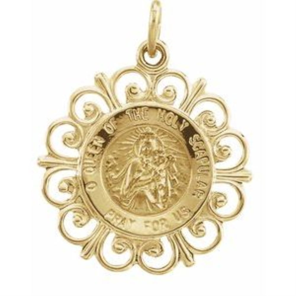 Auriga Fine Jewelry 14K Yellow Gold Round Scapular Medal Pendant for ...