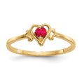 thumbnail image 1 of Auriga Fine Jewelry 14K Yellow Gold Ruby Birthstone Heart Ring Size 7for Women, 1 of 6