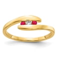 thumbnail image 1 of Auriga Fine Jewelry 14K Yellow Gold Ruby and Diamond 3-stone Ring for Women Size- 7, 1 of 6