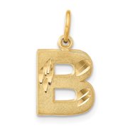 Auriga Fine Jewelry 14K Yellow Gold Satin Letter B Initial Pendant for Women(L- 13.71 mm, W- 10.38 mm)