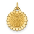 thumbnail image 1 of Auriga Fine Jewelry 14K Yellow Gold Satin Round Scalloped Miraculous Medal Pendant L-15.5mm, W-11.2mm), 1 of 6