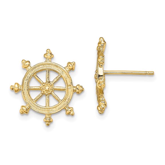 Auriga Fine Jewelry 14K Yellow Gold Ship's Wheel Stud Earrings for Women