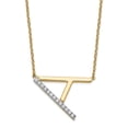 thumbnail image 1 of Auriga Fine Jewelry 14K Yellow Gold Sideways Diamond Initial A Necklace for Women, 1 of 5