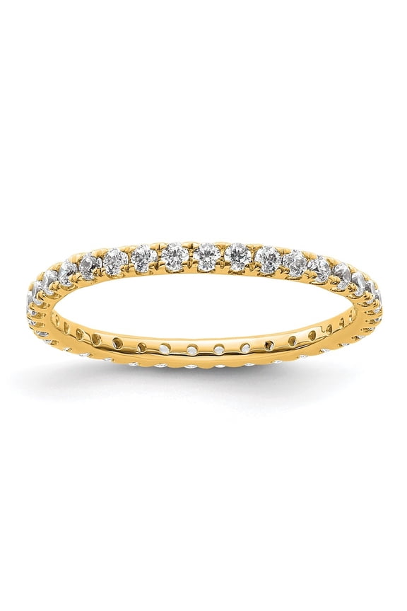 Fine Jewelry 14K Yellow Gold Size 6.5 U-Shared Prong 1/2 carat Diamond Complete Eternity Band for Women
